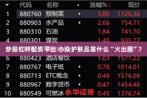 炒股杠杆配资平台 小众护肤品靠什么“火出圈”？