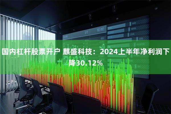 国内杠杆股票开户 麒盛科技：2024上半年净利润下降30.12%