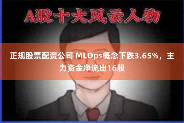 正规股票配资公司 MLOps概念下跌3.65%，主力资金净流出16股